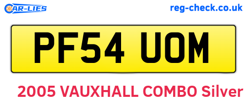PF54UOM are the vehicle registration plates.