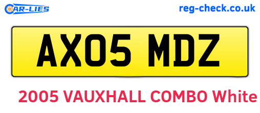 AX05MDZ are the vehicle registration plates.