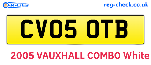 CV05OTB are the vehicle registration plates.