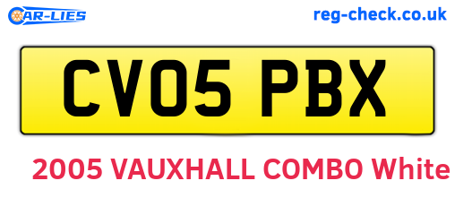 CV05PBX are the vehicle registration plates.