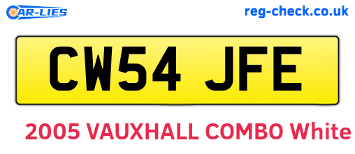 CW54JFE are the vehicle registration plates.