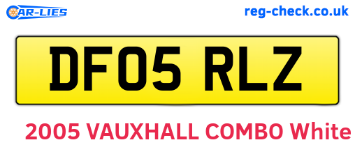 DF05RLZ are the vehicle registration plates.