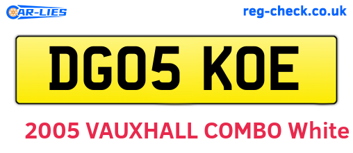 DG05KOE are the vehicle registration plates.