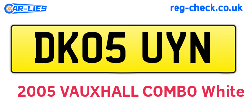 DK05UYN are the vehicle registration plates.