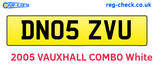 DN05ZVU are the vehicle registration plates.