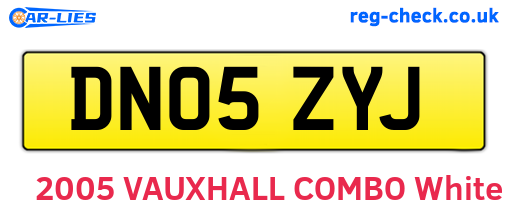 DN05ZYJ are the vehicle registration plates.