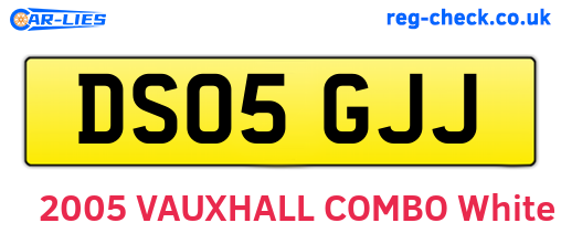 DS05GJJ are the vehicle registration plates.