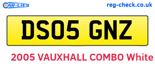 DS05GNZ are the vehicle registration plates.