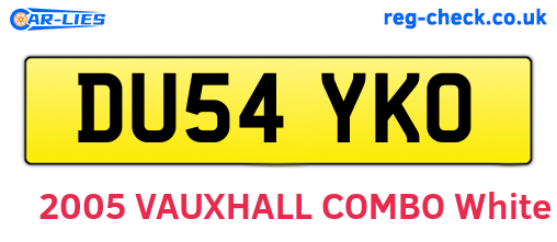 DU54YKO are the vehicle registration plates.