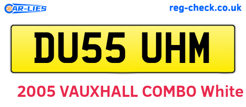 DU55UHM are the vehicle registration plates.