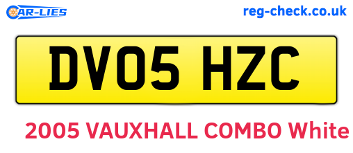 DV05HZC are the vehicle registration plates.