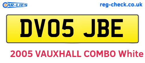 DV05JBE are the vehicle registration plates.