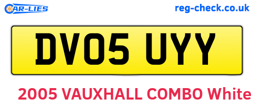 DV05UYY are the vehicle registration plates.