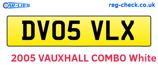 DV05VLX are the vehicle registration plates.