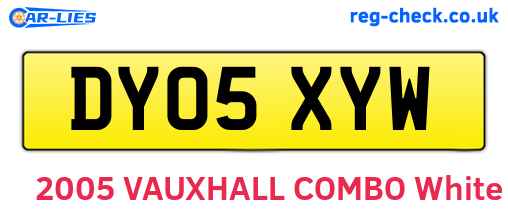 DY05XYW are the vehicle registration plates.
