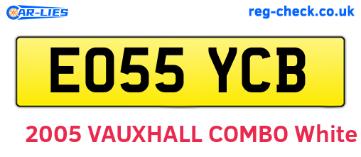 EO55YCB are the vehicle registration plates.