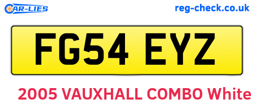 FG54EYZ are the vehicle registration plates.