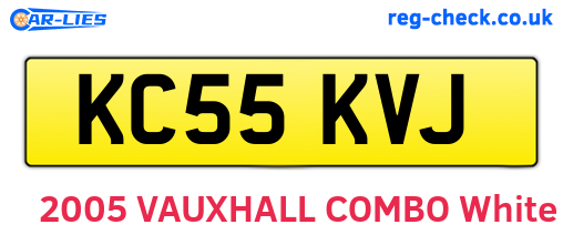 KC55KVJ are the vehicle registration plates.