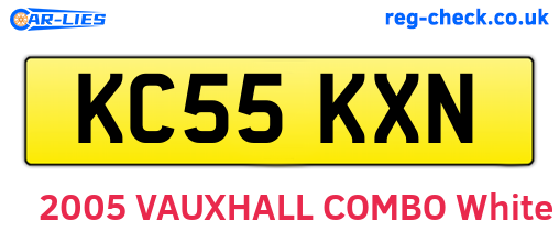 KC55KXN are the vehicle registration plates.