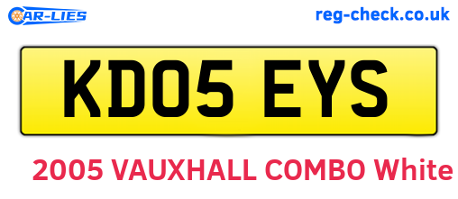 KD05EYS are the vehicle registration plates.