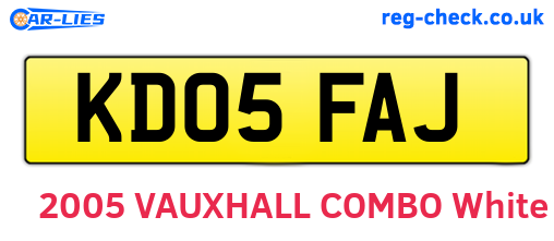 KD05FAJ are the vehicle registration plates.