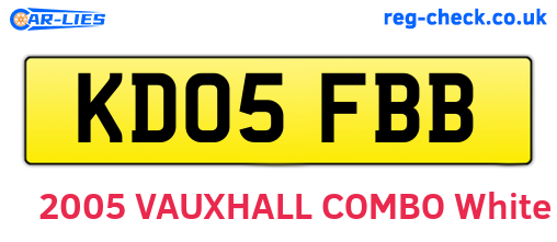 KD05FBB are the vehicle registration plates.