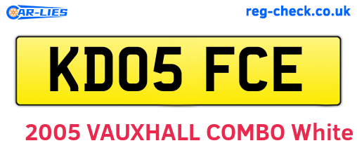 KD05FCE are the vehicle registration plates.