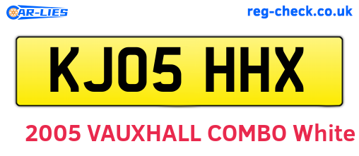 KJ05HHX are the vehicle registration plates.