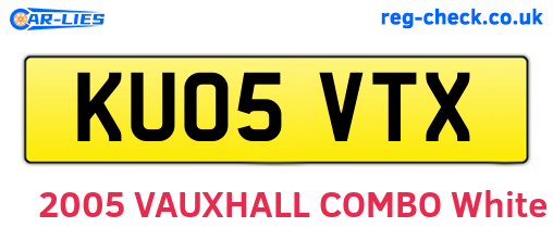 KU05VTX are the vehicle registration plates.
