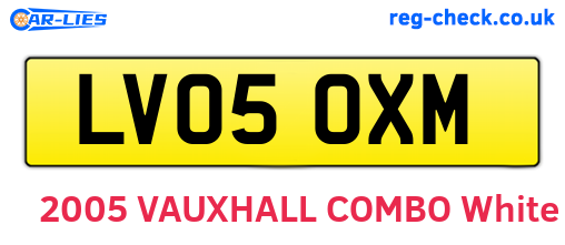 LV05OXM are the vehicle registration plates.