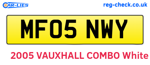 MF05NWY are the vehicle registration plates.