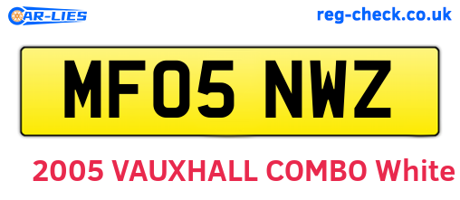 MF05NWZ are the vehicle registration plates.