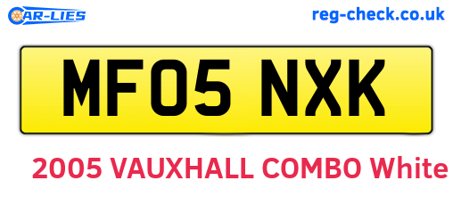 MF05NXK are the vehicle registration plates.