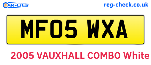 MF05WXA are the vehicle registration plates.