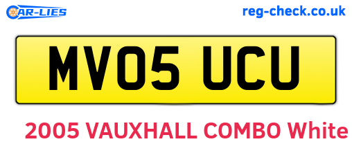 MV05UCU are the vehicle registration plates.