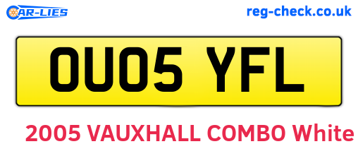 OU05YFL are the vehicle registration plates.