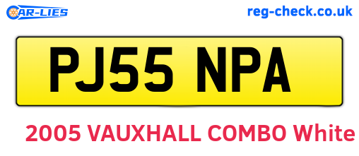 PJ55NPA are the vehicle registration plates.