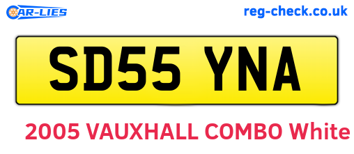 SD55YNA are the vehicle registration plates.