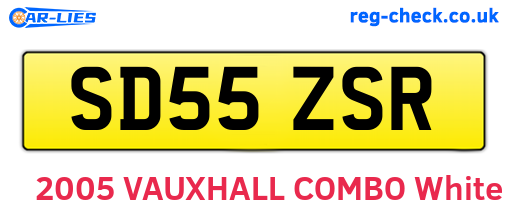 SD55ZSR are the vehicle registration plates.