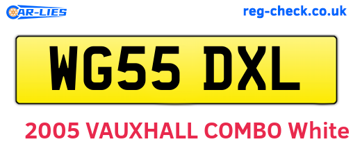 WG55DXL are the vehicle registration plates.