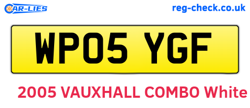 WP05YGF are the vehicle registration plates.