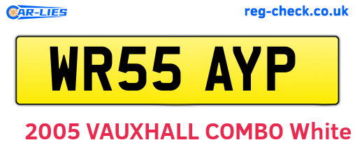 WR55AYP are the vehicle registration plates.