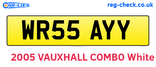 WR55AYY are the vehicle registration plates.