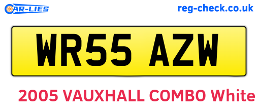 WR55AZW are the vehicle registration plates.