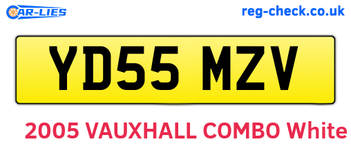 YD55MZV are the vehicle registration plates.