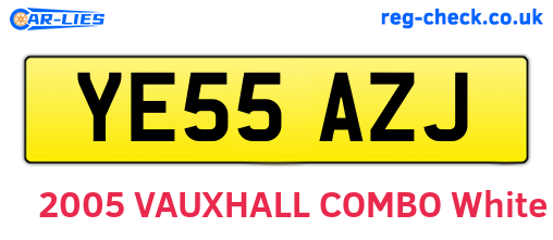 YE55AZJ are the vehicle registration plates.