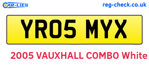 YR05MYX are the vehicle registration plates.