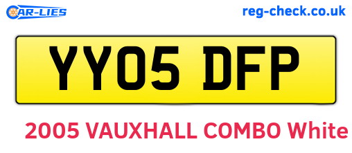 YY05DFP are the vehicle registration plates.
