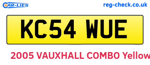 KC54WUE are the vehicle registration plates.