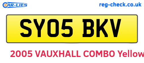 SY05BKV are the vehicle registration plates.